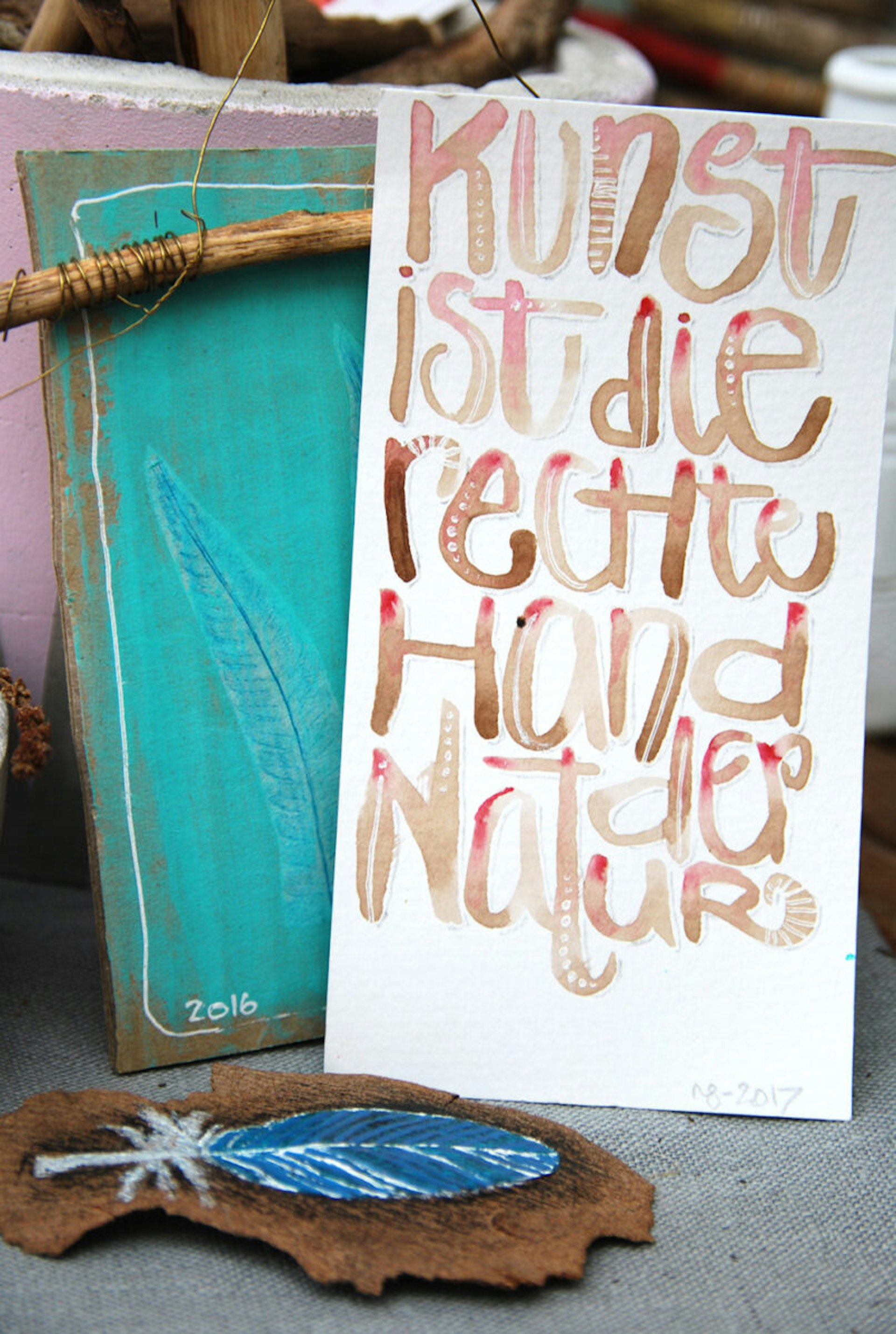 Mixed Media Lettering Tinte